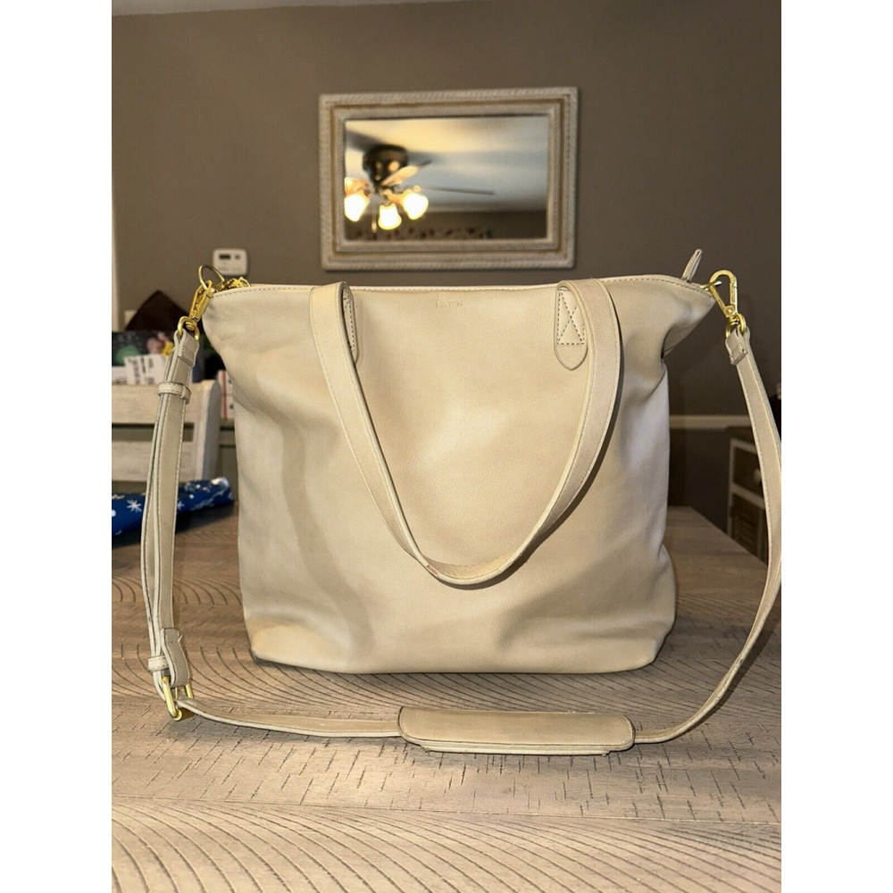 Fawn Design The Tote Bag Purse Stylish For Work Or Diaper Bag Faux Leather Gray - Picture 6 of 13